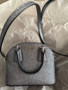 kate spade Glitter Dome Crossbody in Silver